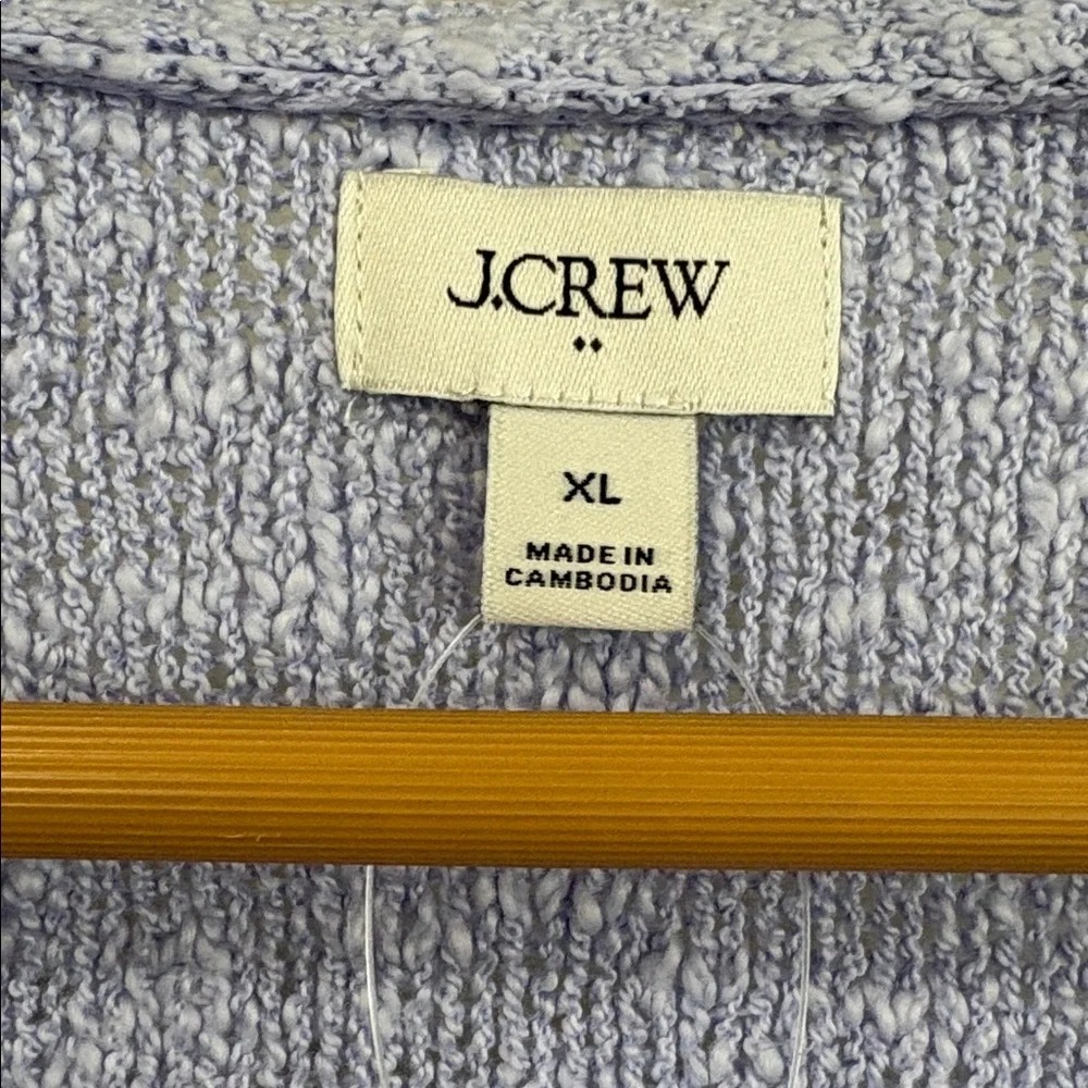 J. Crew Blue Cotton Blend V- Neck Lightweight Sweater Vest, Size XL, NWT